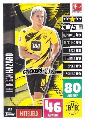 Figurina Thorgan Hazard - German Football Bundesliga 2020-2021. Match Attax - Topps