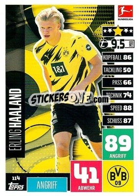 Figurina Erling Haaland - German Football Bundesliga 2020-2021. Match Attax - Topps