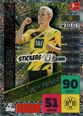 Cromo Thorgan Hazard - German Football Bundesliga 2020-2021. Match Attax - Topps