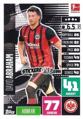 Sticker David Abraham - German Football Bundesliga 2020-2021. Match Attax - Topps