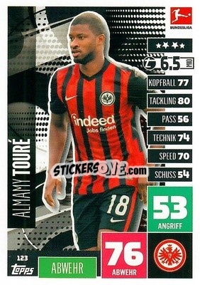 Sticker Almamy Toure - German Football Bundesliga 2020-2021. Match Attax - Topps