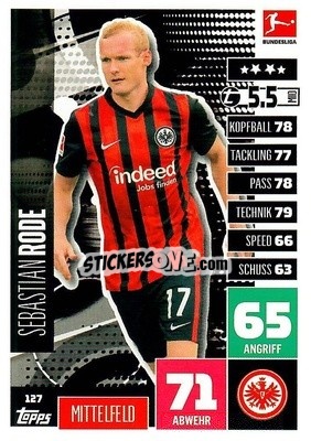 Sticker Sebastian Rode - German Football Bundesliga 2020-2021. Match Attax - Topps