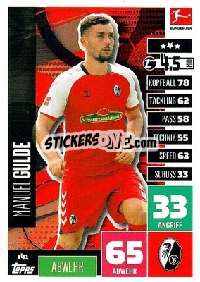 Sticker Manuel Gulde - German Football Bundesliga 2020-2021. Match Attax - Topps