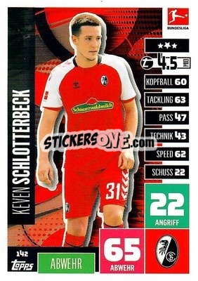 Sticker Kevin Schlotterbeck - German Football Bundesliga 2020-2021. Match Attax - Topps