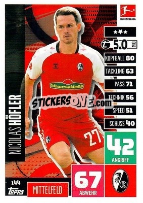Sticker Nicolas Höfler - German Football Bundesliga 2020-2021. Match Attax - Topps