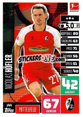 Cromo Nicolas Höfler - German Football Bundesliga 2020-2021. Match Attax - Topps