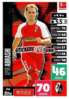 Sticker Amir Abrashi - German Football Bundesliga 2020-2021. Match Attax - Topps