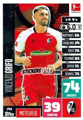 Cromo Vincenzo Grifo - German Football Bundesliga 2020-2021. Match Attax - Topps