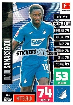 Cromo Diadie Samassekou - German Football Bundesliga 2020-2021. Match Attax - Topps