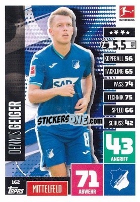 Sticker Dennis Geiger - German Football Bundesliga 2020-2021. Match Attax - Topps