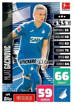 Cromo Mijat Gacinovic - German Football Bundesliga 2020-2021. Match Attax - Topps