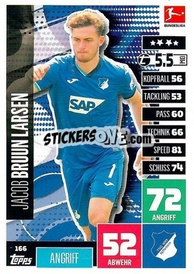 Sticker Jacob Bruun Larsen - German Football Bundesliga 2020-2021. Match Attax - Topps