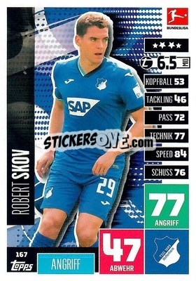 Sticker Robert Skov - German Football Bundesliga 2020-2021. Match Attax - Topps