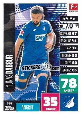 Cromo Munas Dabbur - German Football Bundesliga 2020-2021. Match Attax - Topps