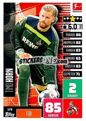 Sticker Timo Horn - German Football Bundesliga 2020-2021. Match Attax - Topps