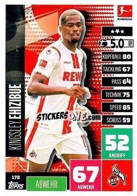 Cromo Kingsley Ehizibue - German Football Bundesliga 2020-2021. Match Attax - Topps