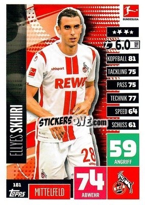 Figurina Ellyes Skhiri - German Football Bundesliga 2020-2021. Match Attax - Topps