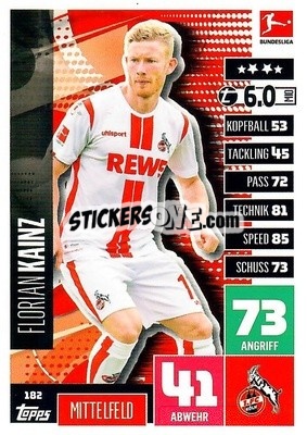 Sticker Florian Kainz - German Football Bundesliga 2020-2021. Match Attax - Topps