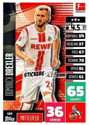 Figurina Dominick Drexler - German Football Bundesliga 2020-2021. Match Attax - Topps