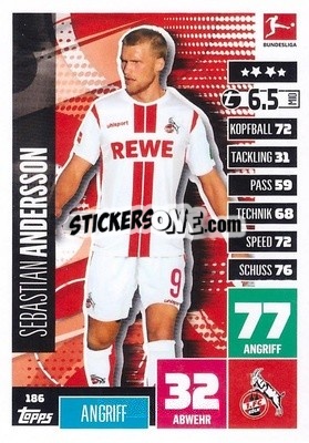 Sticker Sebastian Andersson - German Football Bundesliga 2020-2021. Match Attax - Topps