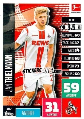 Sticker Jan Thielmann - German Football Bundesliga 2020-2021. Match Attax - Topps