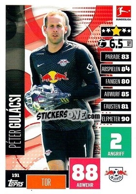 Cromo Peter Gulacsi - German Football Bundesliga 2020-2021. Match Attax - Topps