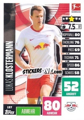 Figurina Lukas Klostermann - German Football Bundesliga 2020-2021. Match Attax - Topps