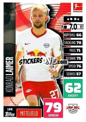 Cromo Konrad Laimer - German Football Bundesliga 2020-2021. Match Attax - Topps