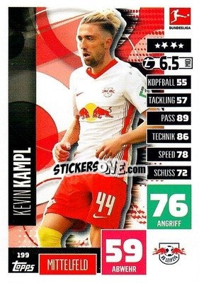 Sticker Kevin Kampl - German Football Bundesliga 2020-2021. Match Attax - Topps