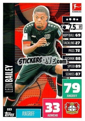 Cromo Leon Bailey - German Football Bundesliga 2020-2021. Match Attax - Topps