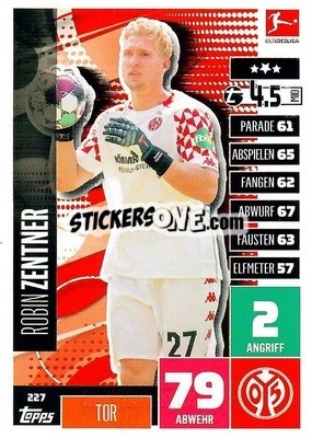 Sticker Robin Zentner - German Football Bundesliga 2020-2021. Match Attax - Topps