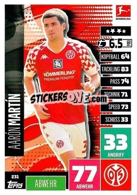 Cromo Aaron Martin - German Football Bundesliga 2020-2021. Match Attax - Topps