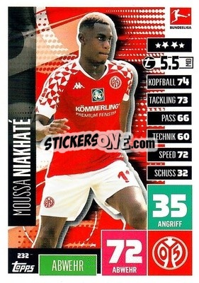 Cromo Moussa Niakhate - German Football Bundesliga 2020-2021. Match Attax - Topps