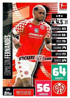 Sticker Edimilson Fernandes - German Football Bundesliga 2020-2021. Match Attax - Topps