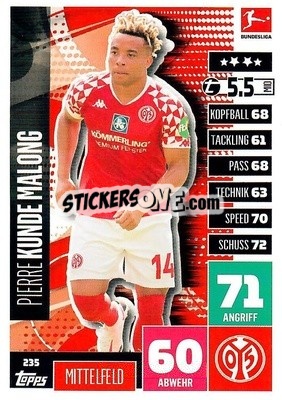 Figurina Pierre Kunde Malong - German Football Bundesliga 2020-2021. Match Attax - Topps