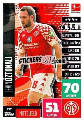 Sticker Levin 謟tunali - German Football Bundesliga 2020-2021. Match Attax - Topps