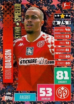 Sticker Robin Quaison - German Football Bundesliga 2020-2021. Match Attax - Topps