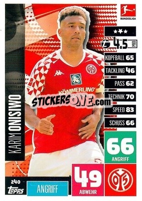 Sticker Karim Onisiwo - German Football Bundesliga 2020-2021. Match Attax - Topps