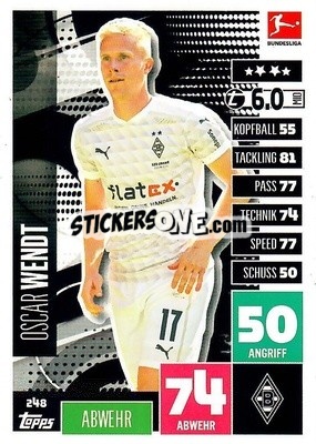 Sticker Oscar Wendt - German Football Bundesliga 2020-2021. Match Attax - Topps