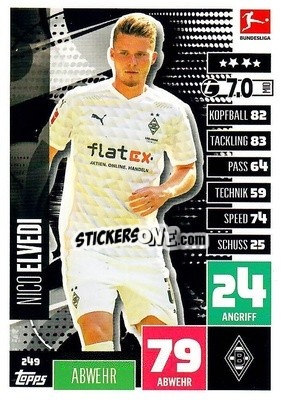 Sticker Nico Elvedi - German Football Bundesliga 2020-2021. Match Attax - Topps
