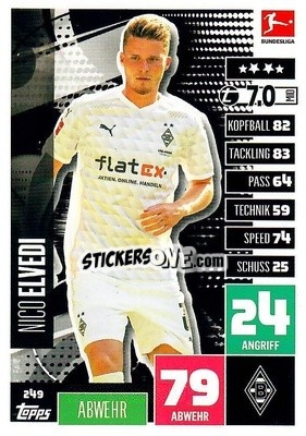 Cromo Nico Elvedi - German Football Bundesliga 2020-2021. Match Attax - Topps