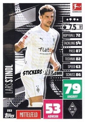 Sticker Lars Stindl - German Football Bundesliga 2020-2021. Match Attax - Topps