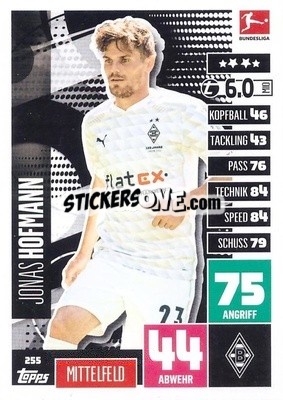 Figurina Jonas Hofmann - German Football Bundesliga 2020-2021. Match Attax - Topps