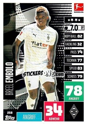 Figurina Breel Embolo - German Football Bundesliga 2020-2021. Match Attax - Topps