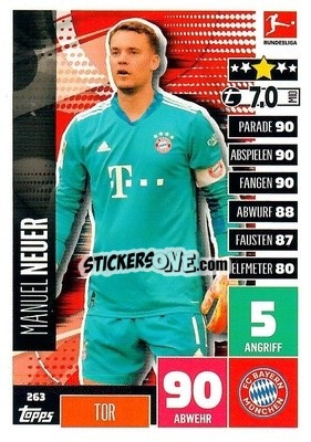 Figurina Manuel Neuer - German Football Bundesliga 2020-2021. Match Attax - Topps
