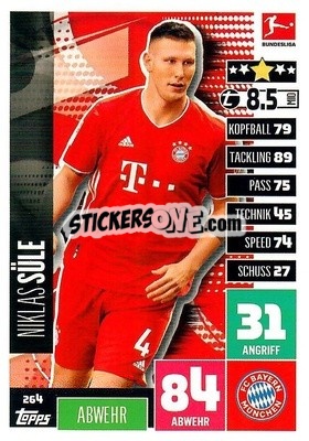 Sticker Niklas Süle - German Football Bundesliga 2020-2021. Match Attax - Topps