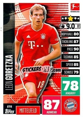 Sticker Leon Goretzka - German Football Bundesliga 2020-2021. Match Attax - Topps