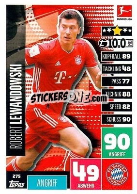 Figurina Robert Lewandowski - German Football Bundesliga 2020-2021. Match Attax - Topps