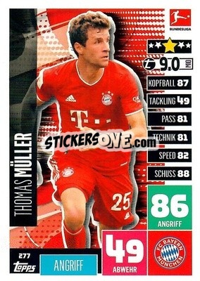 Sticker Thomas Müller - German Football Bundesliga 2020-2021. Match Attax - Topps