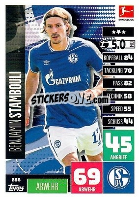 Cromo Benjamin Stambouli - German Football Bundesliga 2020-2021. Match Attax - Topps